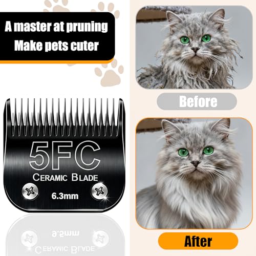 3PCS 5FC Dog Grooming Blades Replacement Compatible with Andis Dog Clippers - size: Black(5FC)