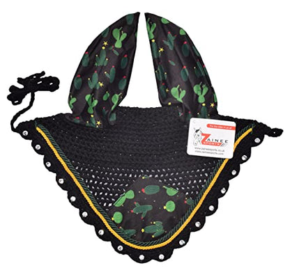 Coctus Print Saddle Pad Set with Matching Ear Bonnet – Print Horse Riding Gear – Non-Slip & Breathable – Western/English Show