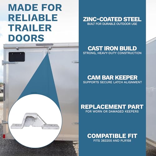 Trailer Door Keeper Replacement Part MOUNT BRACKET Steel Silver Wall Mount 383200, PLR158