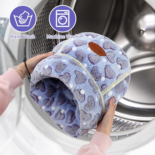 YUEPET Guinea Pig Bed, Warm Fleece Cuddle Cave, Purple Heart - color: Purple Heart, size: 1PCS