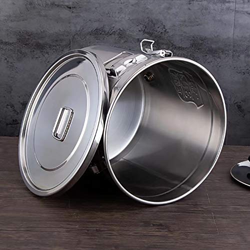CNCEST Stainless Steel Airtight Canister for Kitchen, Rice Cereal Grain Canisters Container for Household Kitchen Food Bean Flour Oil Sugar Milk Cookie Storager Bucket w/Handles Lid (6L) - size: 6L