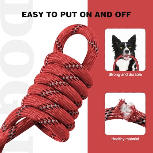 lynxking Dog Leash1/2in x 6ft Slip Lead Reflective Pink and red, 2 Pack