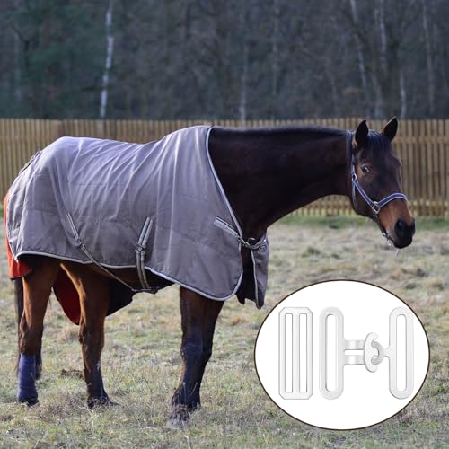 Yaocom 6 Pcs Horse Blanket Surcingle Buckle Replacement Kits, 2" Universal Surcingle Replacement Set Heavy Duty Hardware for Repair and Restore Any Horse Blanket Sheets Attachment, 2 Sets