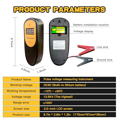 13KV Digital Electric Fence Tester, Precise Pulse Troubleshooting