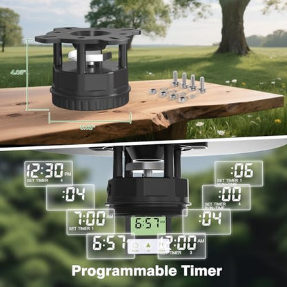 Deer Feeder Kit,Motor and Timer Kit with Programable Digital Timer,Up to 4 Feed Time,Easy to Install for Hunting Game Feeder,Batteries Not Included