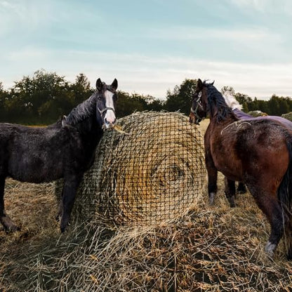 5x5 Ft Knotless Round Bale Hay Net for Horses, Livestock Feeder