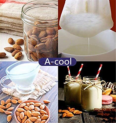 2 Pcs Premium Fine Mesh Food Grade Nut Milk Bag for Almond Milk/Soy Milk - Fine Mesh Nylon Cheesecloth & Cold Brew Coffee Filter, 9" x 12" (2, 300 Mesh)