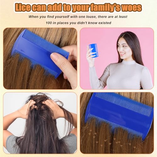 Ymapinc 6Pcs Double Sided Fine Tooth Lice Comb in 6 Colors