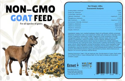 Non-GMO All-Grain Goat Feed 16% Protein - Fortifies with Goat Minerals, Vitamins, and Natural Ingredients for Strong Bones, Healthy Digestion, and Optimal Growth - 40 lb Bag - size: 40 Pound (Pack of 1)