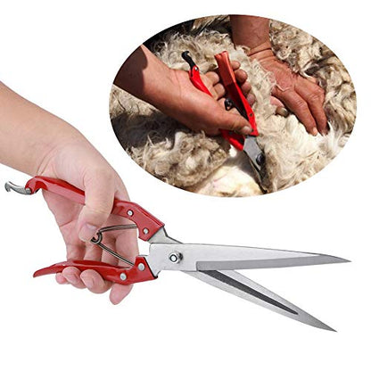 Generic Manual Stainless Steel Sheep Shears, with Spring Loaded Detachable Blade, for Livestock Trimming Shearing Sheep Rabbits Horses Pets