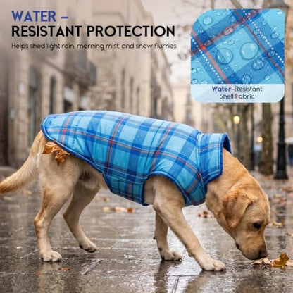 ASENKU Dog Winter Coat, Reversible Dog Jacket for Small Medium Large Dogs - color: Royal Blue, size: X-Small