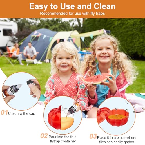Fruit Fly Trap Refill Liquid Only 12 Packs- Replacement Parts for Fly Traps- Safe Near Pets,Food and Kids- Fruit Fly Lure Refill Trap