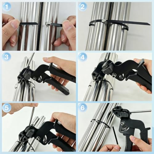 100PCS Cable Ties,0.18X11.8 Inch Heavy Duty Black Metal Zip Ties - color: Black, size: 100PCS1.81x11.8 Inch