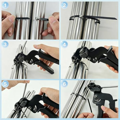 100PCS Cable Ties,0.18X11.8 Inch Heavy Duty Black Metal Zip Ties - color: Black, size: 100PCS1.81x11.8 Inch