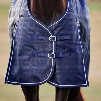 WeatherBeeta ComFiTec Prelim Turnout 100g, Navy Embossed Plaid, 60" - size: 60"