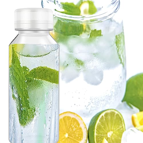 XYSMZM 8 Pcs 4 Oz Juice Bottles Plastic Ginger Shot Bottles with White Lid - size: 4 Ounce