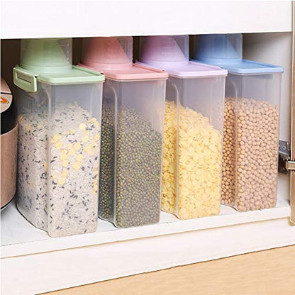 Pet Food Storage Container with Measuring Cup, Pour Spout and Seal Buckles Food Dispenser for Dogs Cats (Purple) - color: Purple