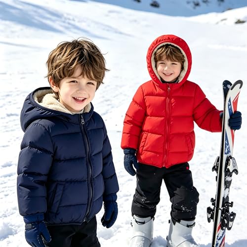 GOODKIDS Baby Girls Boys' Winter Fleece Jackets with Hooded Toddler Warm Lined Coat Outer Clothing 1-6 Years - color: Blue, size: 2-3T