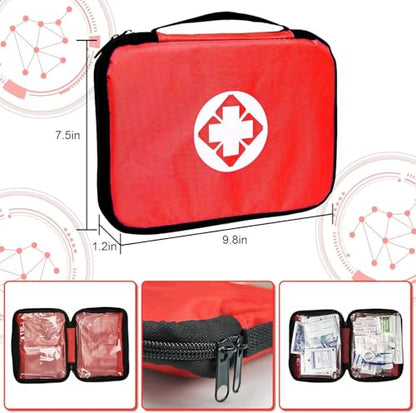 First Aid Kit 300PCS Car Home Camping Essentials Red 1st Aid | School Supplies,Dorm Room Essentials,Survival Kit,Emergency Kit,Outdoor Adventure,Office Hiking Portable - style: Red-300Pcs