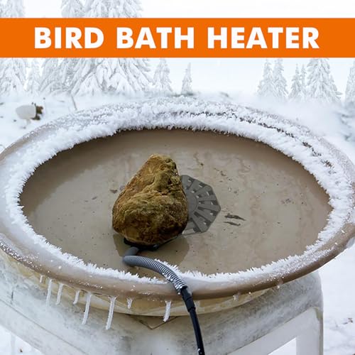 500W Utility De-Icer Submergible Aluminum Alloy Chicken Water Heater, Bird Bath Heater, Stock Tank Heater for Livestock Poultry Birds, Horses, Wildlife Drinking with 10FT Power Cord, Black