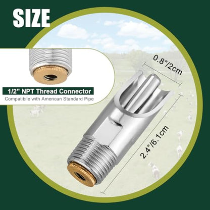 20 Pack Pig Water Nipple, 1/2" NPT Automatic Pig Nipple Waterer | Stainless Steel, Pig Water Feeder, Pig Waterer for Sows Piglets Drinking, Nipple Drinker