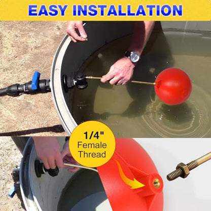 6" Float Ball Replacement, 1/4"-20 Female Thread for Float Valve - size: 6inch ball