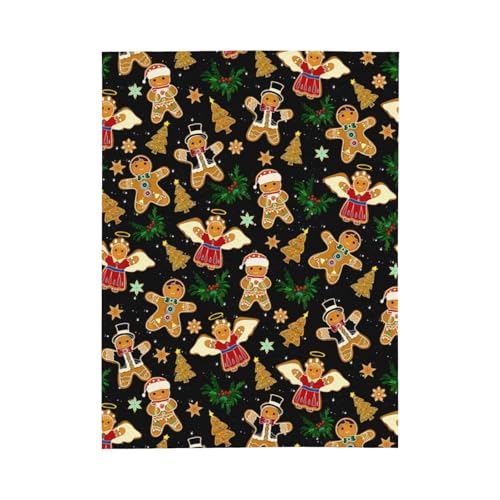 Christmas Gingerbread Man Throw Blanket Fuzzy Soft Cozy Christmas Gingerbread Man Blankets Soft Throws Warm Lightweight Plush Fleece Throw Blanket for Kids Men Women Gift Bed Couch Sofa 50"x40" - color: Gingerbread Man, size: 50"x40"