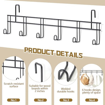 Yaocom 6 Hook 2 Pcs Bridle Hooks Tack Room Metal Wall Hangers Rack, Black - style: 6 Hook