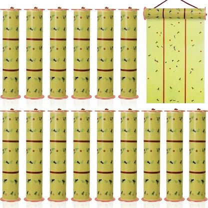 Qualirey 2 Pcs Giant Flypaper Fly Traps, 295ft Sticky Yellow and Green - color: Yellow