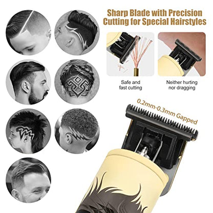 BESTBOMG® Professional Hair Clippers for Men, Clipper & Trimmer Set, Yellow - color: Yellow