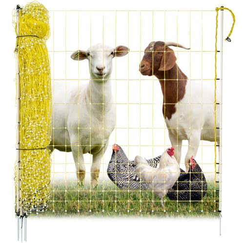 Premier 1 Yellow Electric Chicken Net with Posts – 48"H x 82'L