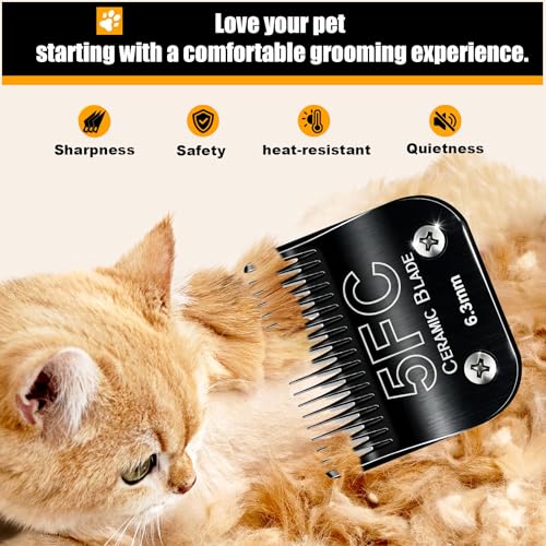 3PCS 5FC Dog Grooming Blades Replacement Compatible with Andis Dog Clippers - size: Black(5FC)