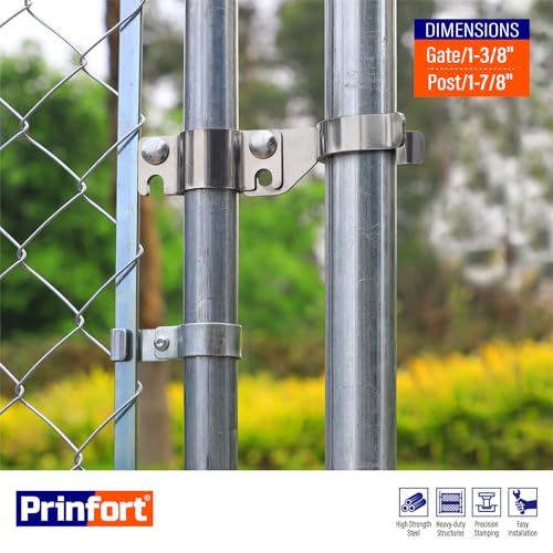 Heavy Duty Stainless Steel 1-3/8" x 1-7/8" Chain Link Fence Gate Fork Latch with Hole for Padlock（Fit 1 3/8" Gate Frame） 1Pack - size: 1-3/8''x1-7/8''-1P