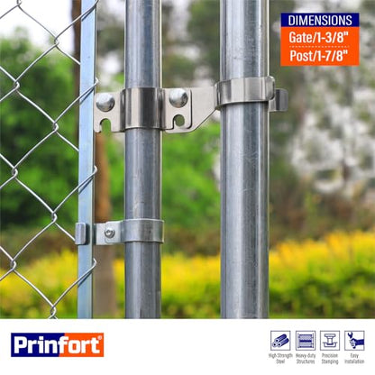 Heavy Duty Stainless Steel 1-3/8" x 1-7/8" Chain Link Fence Gate Fork Latch with Hole for Padlock（Fit 1 3/8" Gate Frame） 1Pack - size: 1-3/8''x1-7/8''-1P