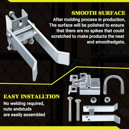 MorningRo 2-1/2 Inch Chain Link Single Gate Latch for 1-5/8" or 2" Gate Frame Chain Link Fence Gate Latch, Heavy Duty Fence Gate Latches, Strong Arm Single GATE Latch for Metal Gate