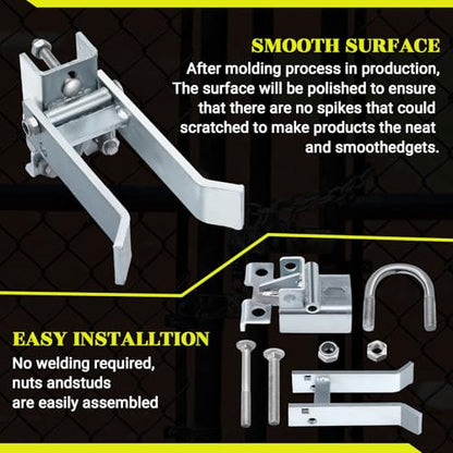 MorningRo 2-1/2 Inch Chain Link Single Gate Latch for 1-5/8" or 2" Gate Frame Chain Link Fence Gate Latch, Heavy Duty Fence Gate Latches, Strong Arm Single GATE Latch for Metal Gate