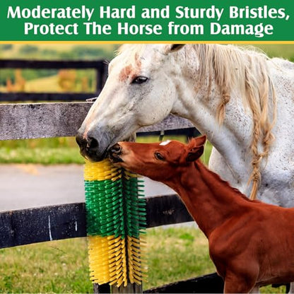 3 Pack Livestock Scratching Brush, Green and Yellow - color: Green and Yellow