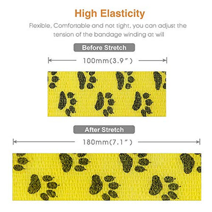 AUPCON Vet Wrap Cohesive Bandages Bulk Self Adhesive Bandage Wrap Self Adherent Wrap Non-Woven for Dogs Pet Animals & Ankle Sprains & Swelling 2 Inch x 5 Yards (3 Inch Claw) - color: 3 Inch Claw