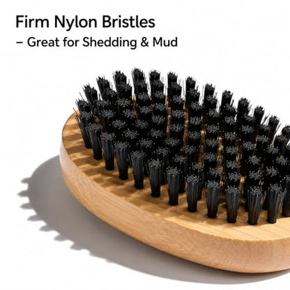 Goat Grooming Brushes, Soft Bristle and Firm Nylon Set, 2 Pack
