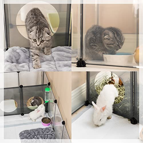 DINMO 18 Panels Bunny Playpen, Game Holes Design, 61.4 x 25.4 x 16.4 inches - style: Plastic-18 panels