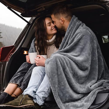 Bedsure GentleSoft Fleece Blanket Twin Size Grey - 300GSM Lightweight Plush Fuzzy Cozy Soft Warm Blanket for Bed, Sofa, Couch, Travel, Camping, 60x80 inches - color: Grey, size: Twin (60" X 80")