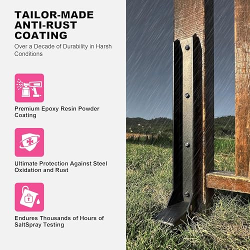 IRONBABE 33.62" Fence Post Repair Kit, Fix Broken 4x4/6x6 Wood Posts, 4Pack - size: AS1-4Pack 35.18x7.06x5.37"
