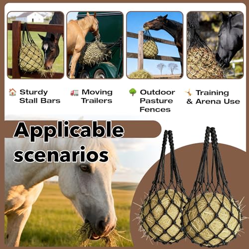 2 PCS Hay Net for Horses, 40" Slow Feed Hay Bag