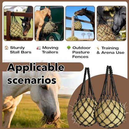 2 PCS Hay Net for Horses, 40" Slow Feed Hay Bag