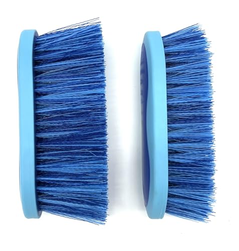 Large Horse Grooming Dandy Brush (Blue - Short Bristles) - color: Blue - Short Bristles