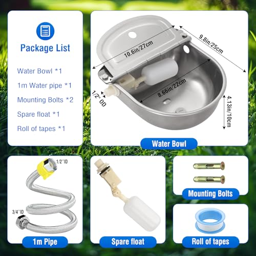 Automatic Livestock Water Bowl Float Valve Self-Filling Dog Goat Chicken