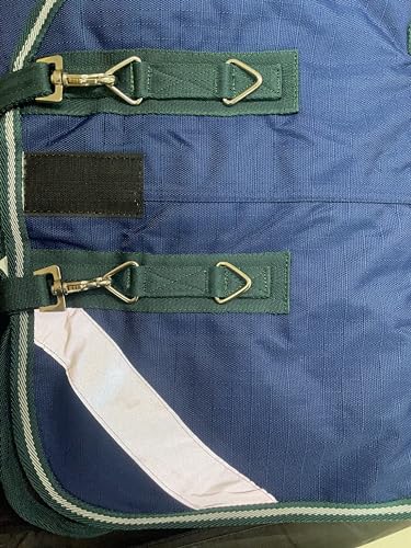 Pro-Trainer Turnout Blanket with Detachable Neck Cover in Navy, 1200-Denier Ripstop Material, 200G Fill, 76 Inches - Waterproof, Warm, Comfortable, Breathable Horse Blankets & Sheets