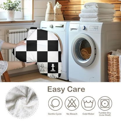 Sleepwish Chess Board Fleece Throw Blanket for Sofa Chair, 50"x60" - color: Chessboard, size: Throw