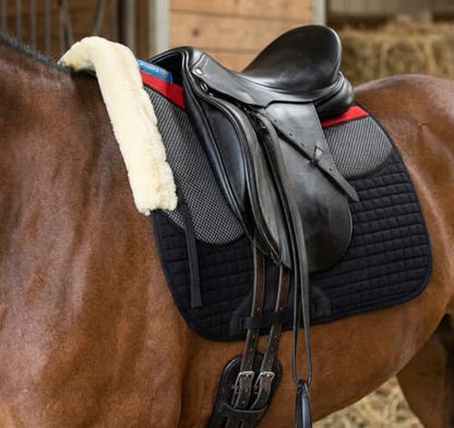 Horse English Quilted All-Purpose Gel Shock Absorbing Saddle Pad 72TS38 - color: Black Red