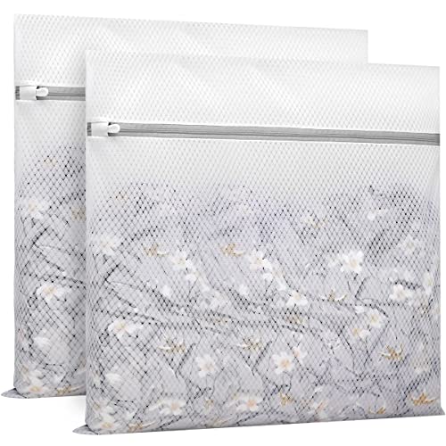 Muchfun 2Pcs Durable Diamond Mesh Laundry Bags for Delicates 24 x 24 Inches - size: 2 XX-Large